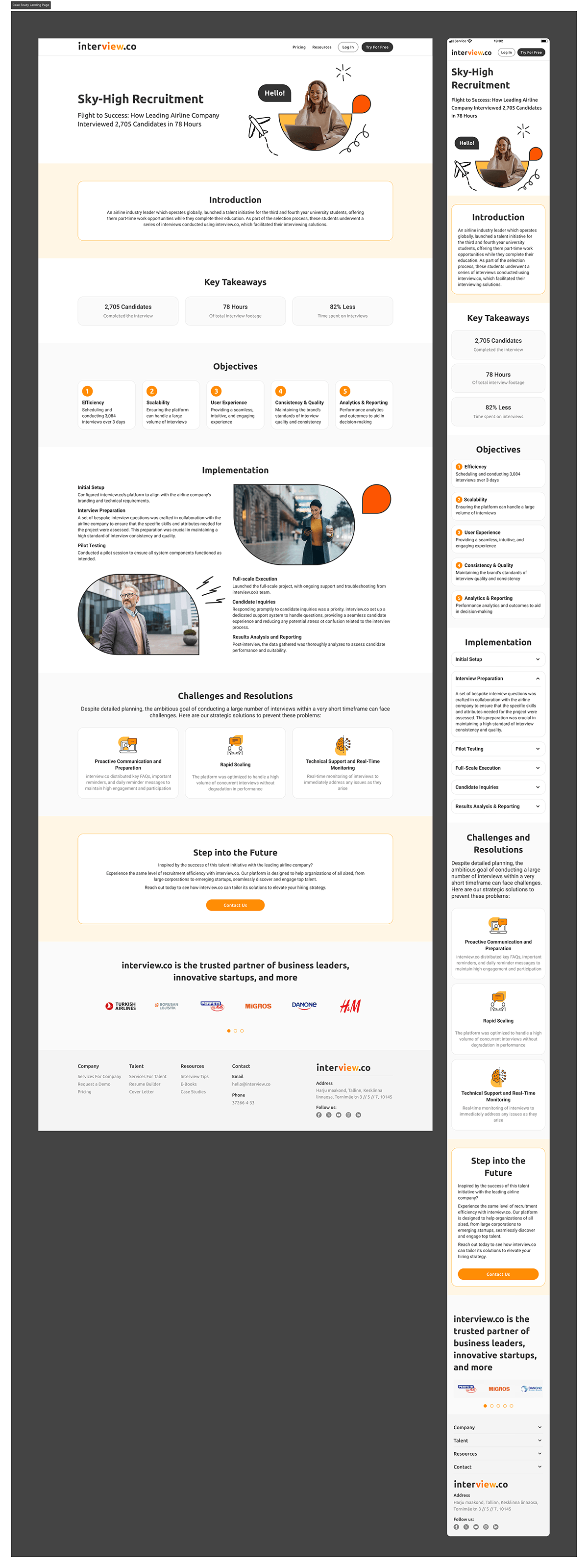 interview.co Turkish Airlines case study landing page